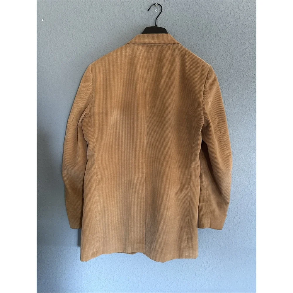Sears Men's Store Vintage 44R Tan Corduroy 2-Button 70s Blazer Jacket 70's